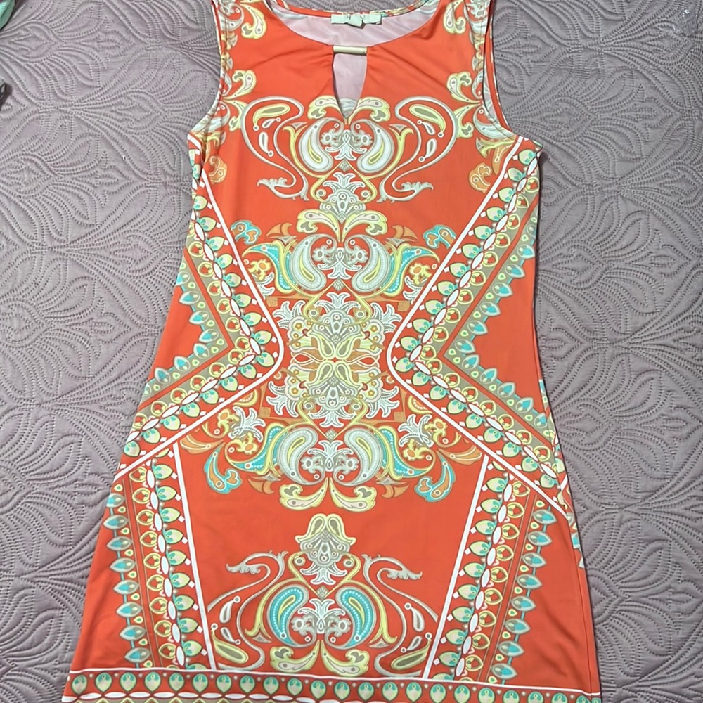 Petite small short dress coral